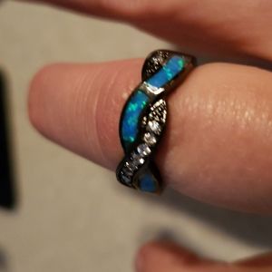 Fire opal Anniversary ring